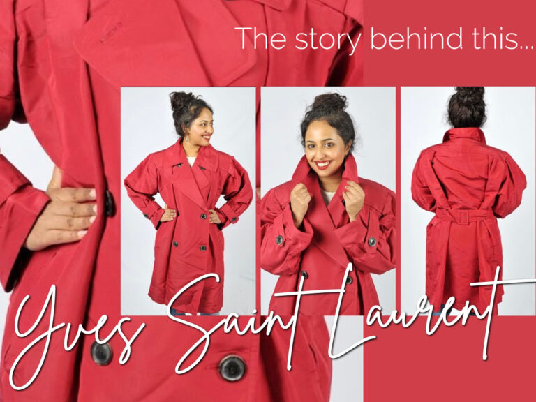 Yves Saint Laurent Rive Gauche Red Silk Trench Coat